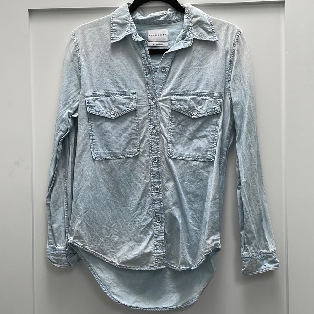 Aritzia Community Ergo Bleached Denim Shirt